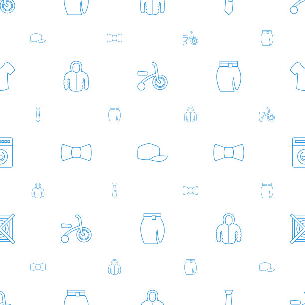 衣服图标图案无缝白色背景图片下载