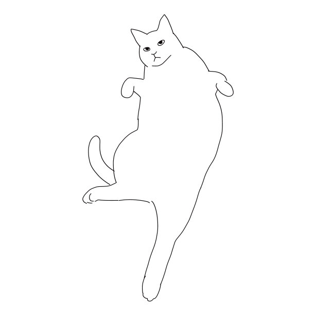 猫的全身线条画图片下载