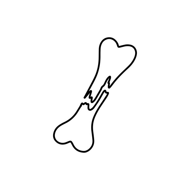 骨折骨轮廓图标。图片下载