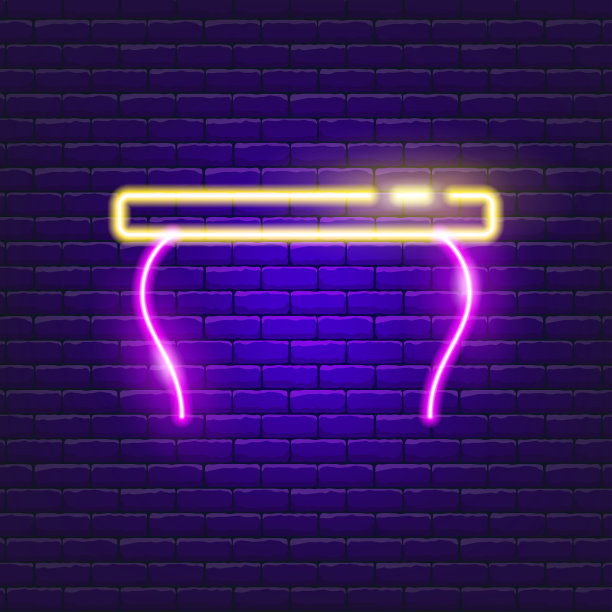 咖啡桌上的霓虹灯。矢量插图设计用于广告，目录，横幅，招牌。家具的概念。图片下载