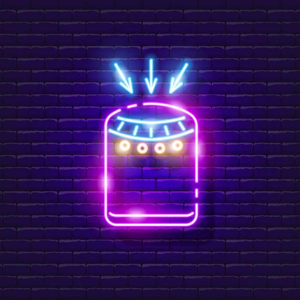 除湿机霓虹灯。矢量插图设计。空调设备。家用电器的概念。图片下载