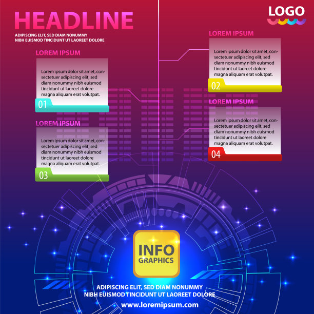 信息图模板设计矢量插图创意横幅商业概念流程06图片下载