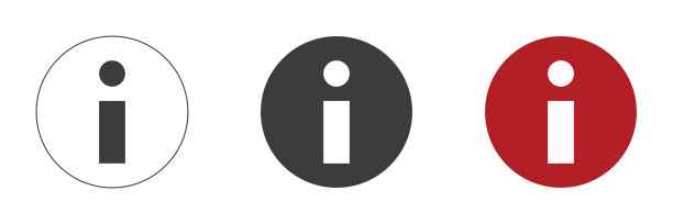 信息图标集。黑色和红色的信息图标。网页设计。图片下载