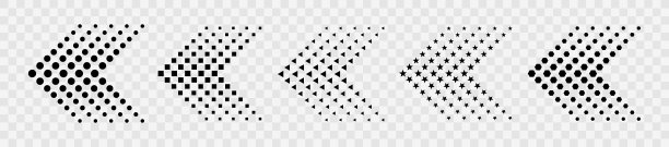 虚线箭头图标设置。梯度点向量孤立元素。图片下载