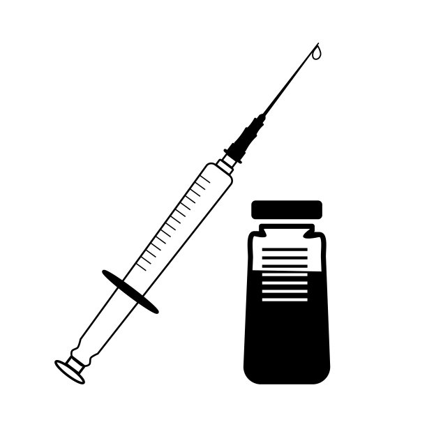 注射器与疫苗瓶隔离在白色背景。图片下载