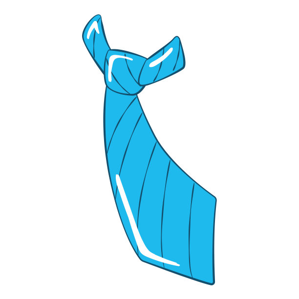 孤立的潮人潮流领带素描图片下载