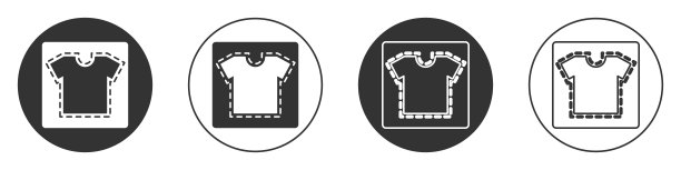 黑色缝纫图案图标孤立在白色背景上。缝纫的标记。圆按钮。向量图片下载