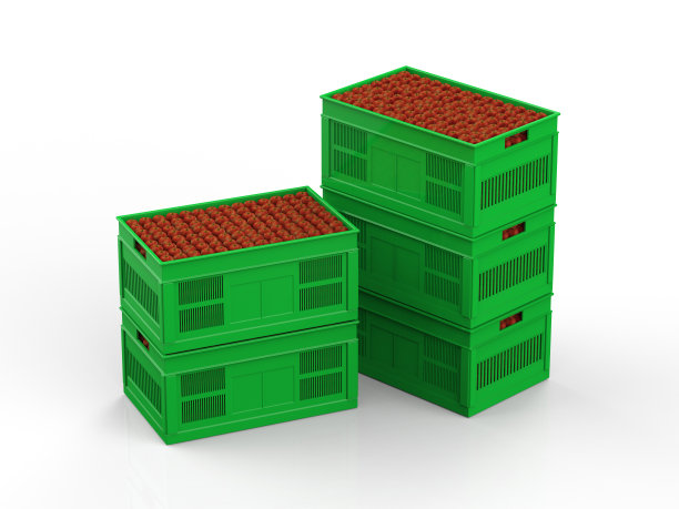 塑料板条箱里的红苹果图片下载