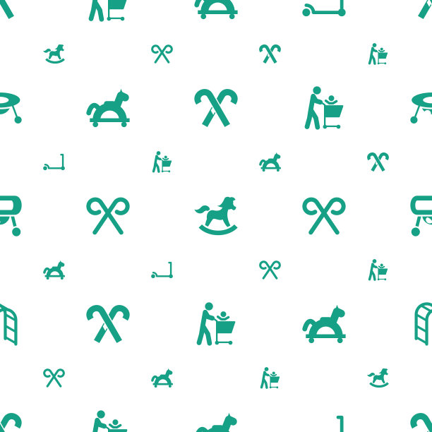 儿童图标图案无缝白色背景图片下载