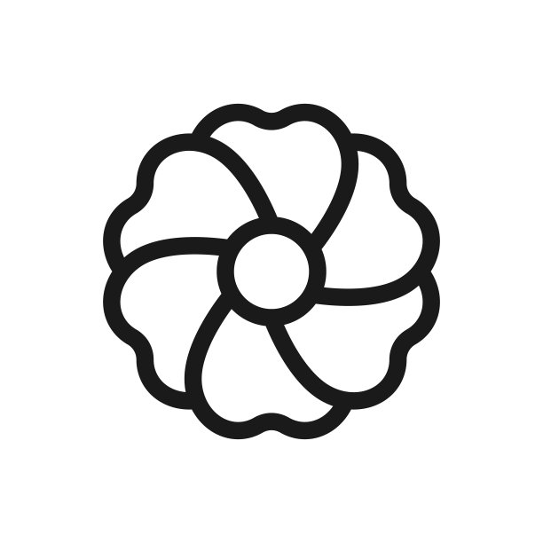 花行图标。新潮的轮廓花象征。图片下载