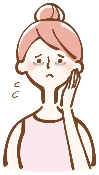 阴影女人担心她的眼睛苦恼的脸插图图片下载