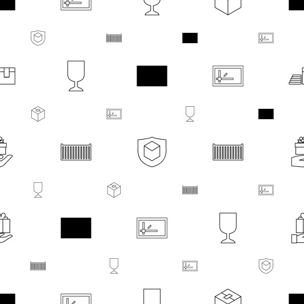 包裹图标图案无缝白色背景图片下载