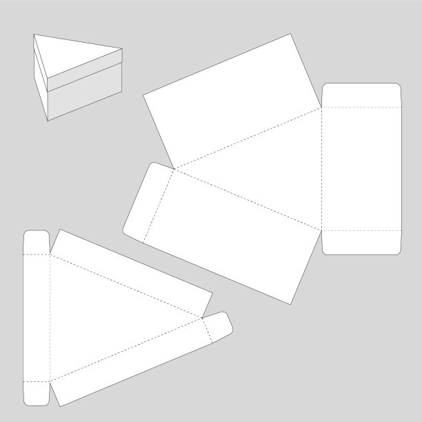 三角纸盒图形模板图片下载
