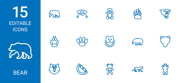 15个熊图标图片下载