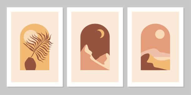 一组抽象的山景拱门图片下载