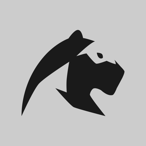 灰色背景上的黑豹标志图片下载