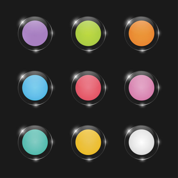 矢量组光滑的按钮。图片下载