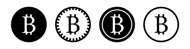 比特币矢量图标集：数字货币与加密货币标志图片下载