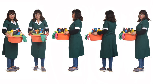 白色背景上的清洁工图片下载