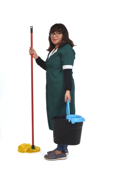 白色背景上的清洁工图片下载