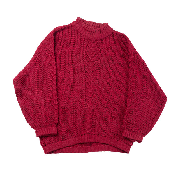 女性针织毛衣孤立的白色背景图片下载