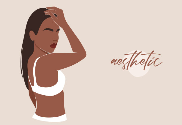 女性形体，抽象女性身体在泳装插画。当代艺术。穿着比基尼的女人，时尚的图形海报。图片下载