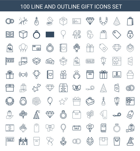 100年礼物图标图片下载