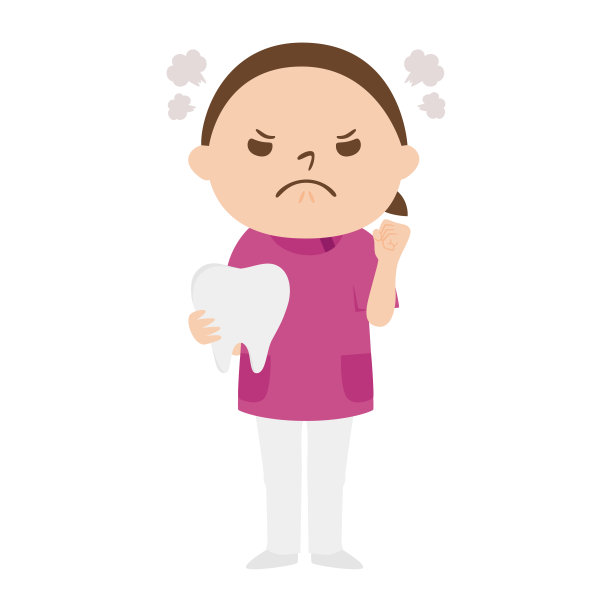 女牙医的插图。那个女人在生什么气。图片下载