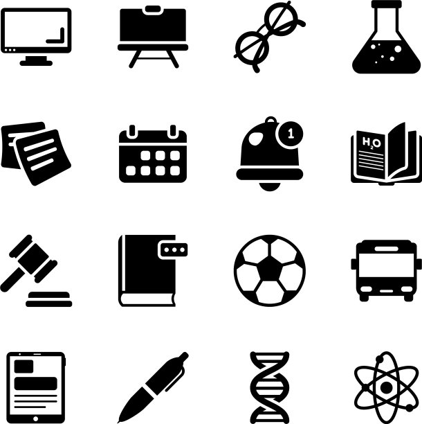 学习配件图标在现代固体风格p图片下载