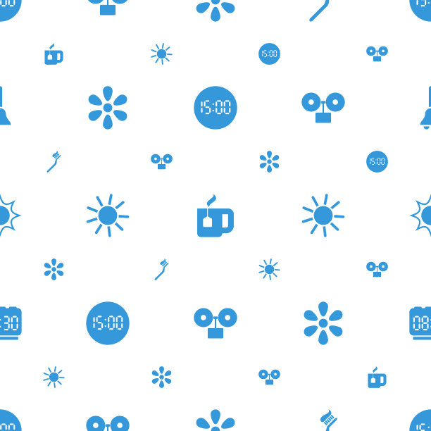 上午图标图案无缝白色背景图片下载