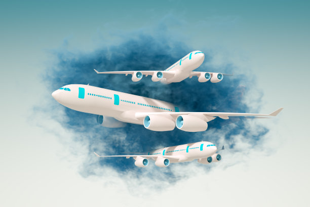 飞机在云，旅行，假日概念图片下载