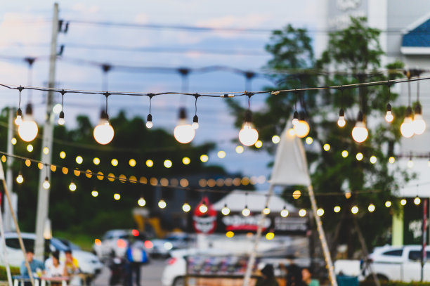 户外派对复古照明装饰灯泡图片下载