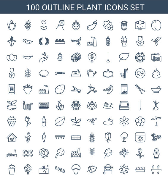 100年植物图标图片下载