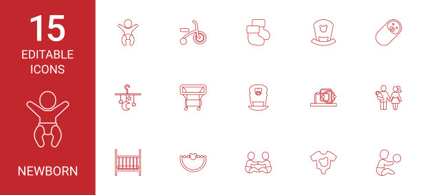 15个新生儿图标图片下载