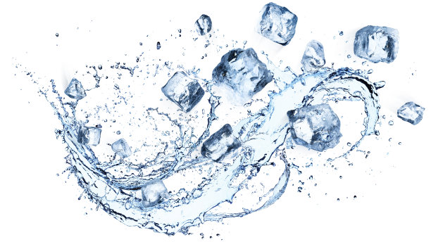 冰块在流动溅-冷饮和点心图片下载
