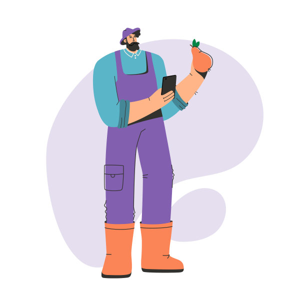 男子农民站着，拿着梨采集图片下载