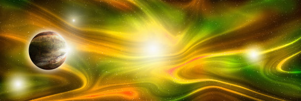 来自外太空的未知星球。空间星云。宇宙星团。外太空背景。三维演示图片下载