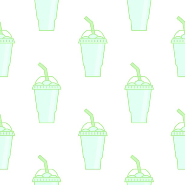 矢量沙冰饮料孤立图标。卡通冰杯(冷冻饮料)。表情剪贴画的热带奶昔。图片下载