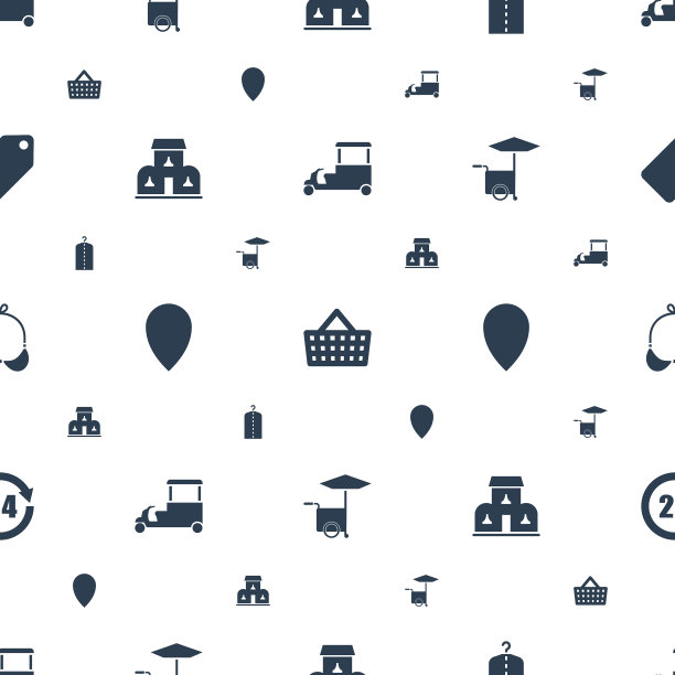 商店图标图案无缝白色背景图片下载