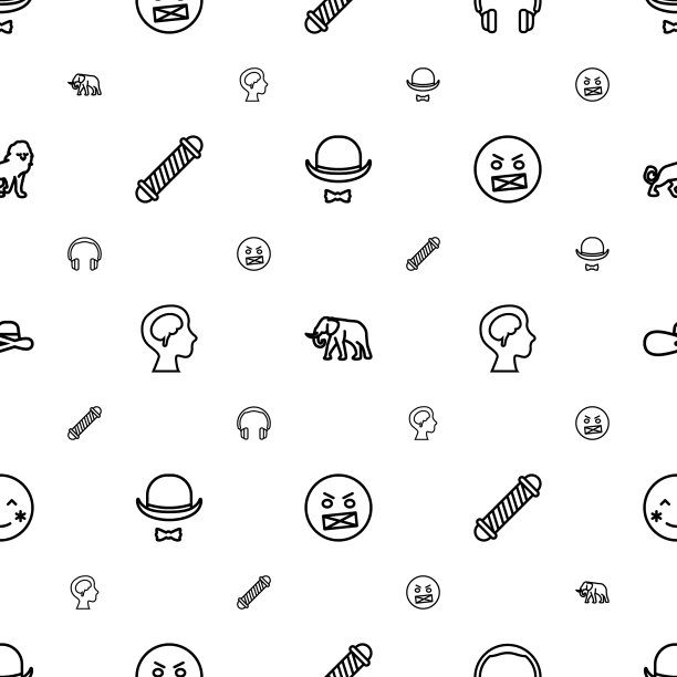 头图标模式无缝白色背景图片下载
