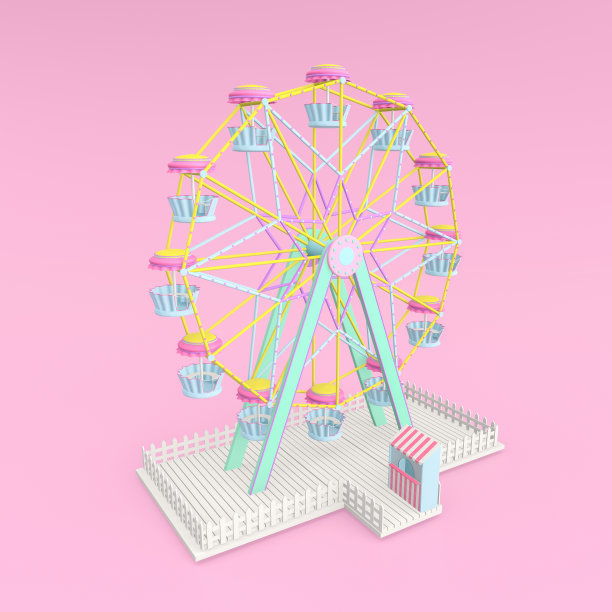 3d渲染插图吸引摩天轮。图片下载