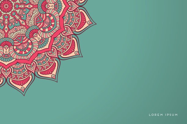 金色背景与曼荼罗邀请图片下载