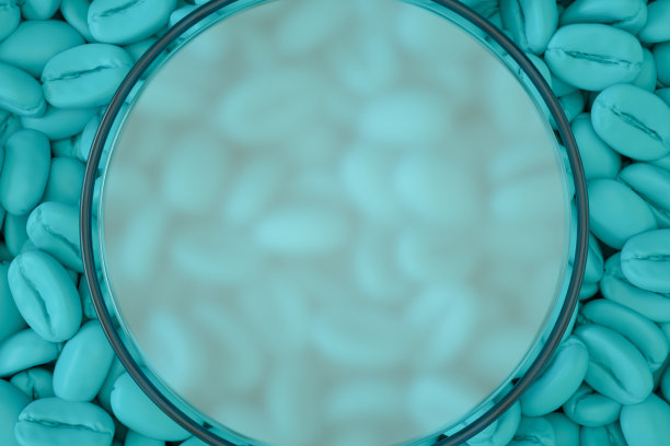 彩色的咖啡豆背景与空透明框架图片下载