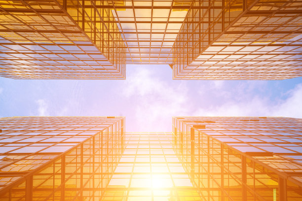 用透视法拍摄现代摩天大楼图片下载