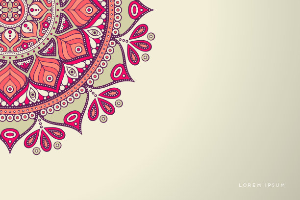 金色背景与曼荼罗邀请图片下载