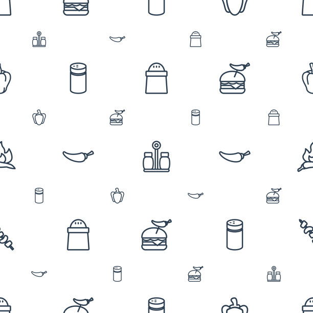 胡椒图标图案无缝白色背景图片下载