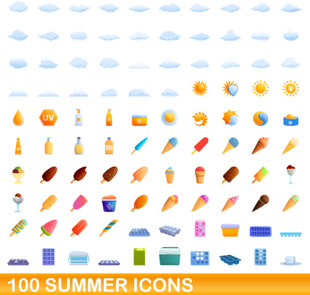 100夏季图标设置卡通风格图片下载