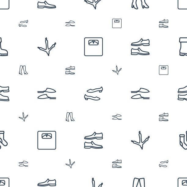 脚图标模式无缝白色背景图片下载