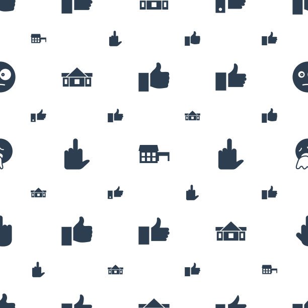 手势图标图案无缝白色背景图片下载