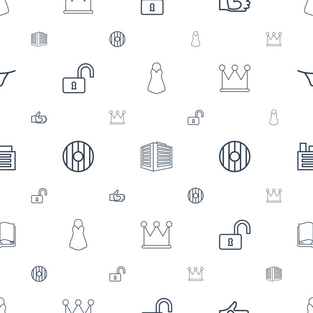 形状图标图案无缝白色背景图片下载